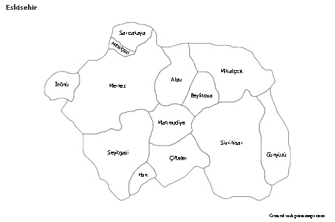 Contoh Peta untuk Eskisehir (hitam-putih)