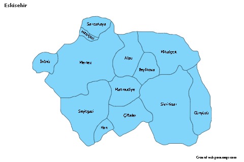 Contoh Peta untuk Eskisehir (biru)
