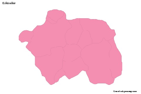 Contoh Peta untuk Eskisehir (merah jambu,garis besar)