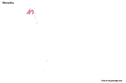 Mapas de muestra para Shizuoka (rosa,contorno)
