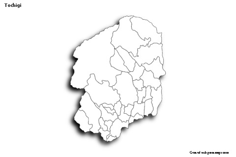 Mapas de muestra para Tochigi (blanco-negro,sombrío)