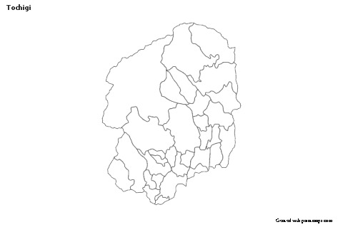 Mapas de muestra para Tochigi (blanco-negro)