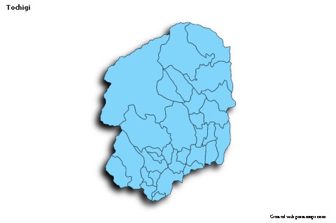 Mapas de muestra para Tochigi (azul,sombrío)
