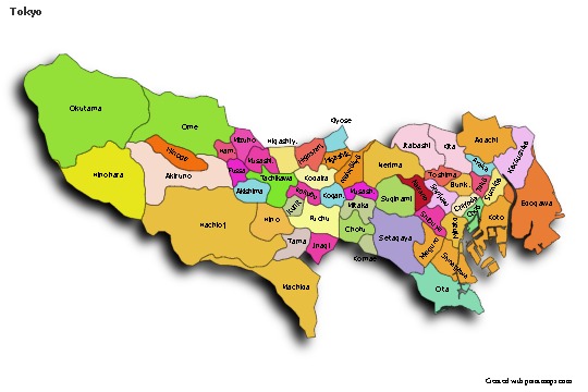Sample Maps for Tokyo (colored,shadowy)