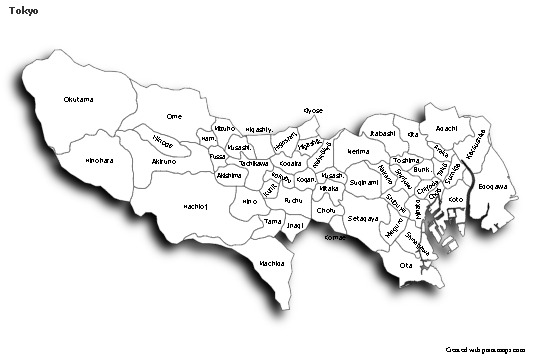 Sample Maps for Tokyo (black-white,shadowy)