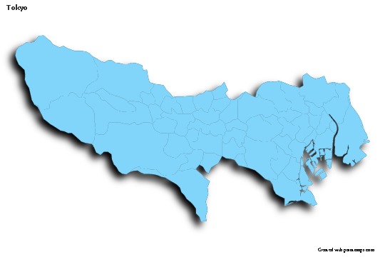 Sample Maps for Tokyo (blue,outline,shadowy)