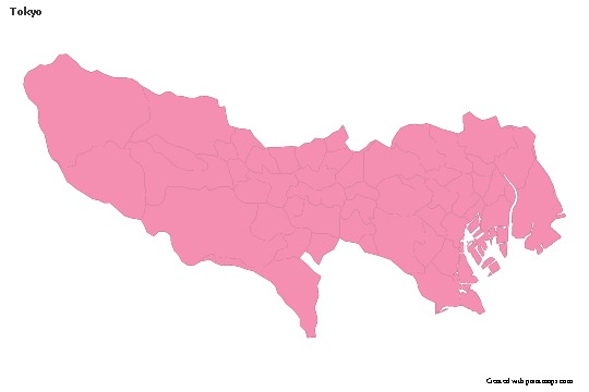 Sample Maps for Tokyo (pink,outline)