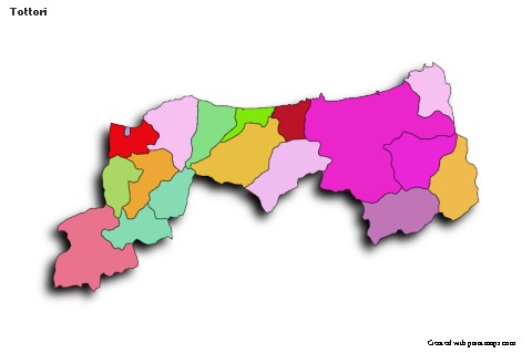 Mapas de muestra para Tottori (coloreado,sombrío)
