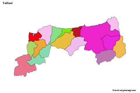 Mapas de muestra para Tottori (coloreado)