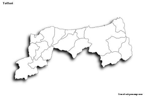 Mapas de muestra para Tottori (blanco-negro,sombrío)