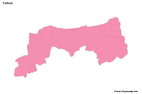 Mapas de muestra para Tottori (rosa,contorno)