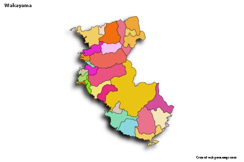 Mapas de muestra para Wakayama (coloreado,sombrío)