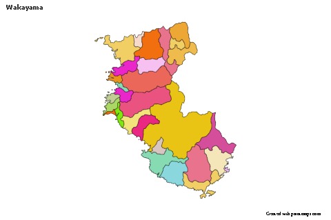 Mapas de muestra para Wakayama (coloreado)