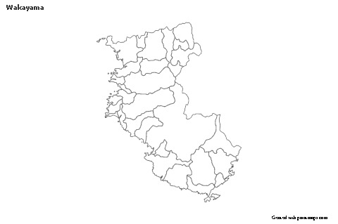 Mapas de muestra para Wakayama (blanco-negro)