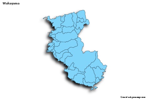 Mapas de muestra para Wakayama (azul,sombrío)