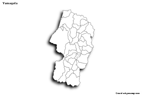 Mapas de muestra para Yamagata (blanco-negro,sombrío)
