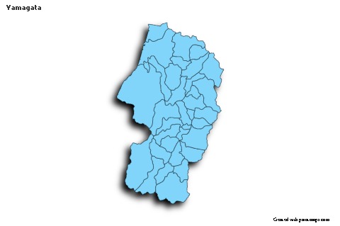 Mapas de muestra para Yamagata (azul,sombrío)