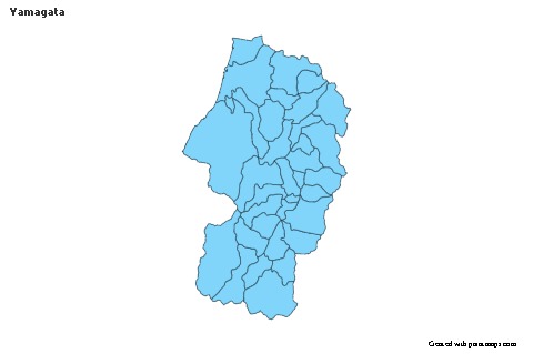 Mapas de muestra para Yamagata (azul)