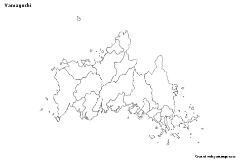 Contoh Peta untuk Yamaguchi (hitam-putih)