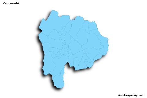Sample Maps for Yamanashi (blue,outline,shadowy)