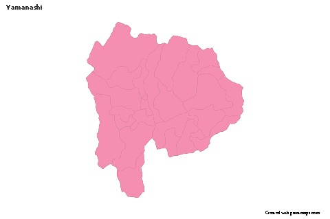 Sample Maps for Yamanashi (pink,outline)