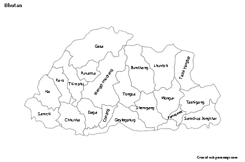 Sample Maps for Bhutan (black-white)