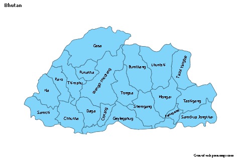 Sample Maps for Bhutan (blue)