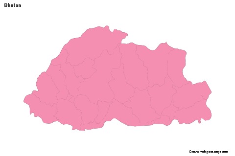 Sample Maps for Bhutan (pink,outline)