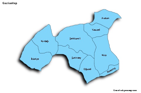 Mapas de muestra para Gaziantep (azul,sombrío)