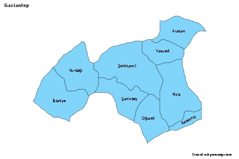 Mapas de muestra para Gaziantep (azul)