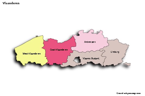 Sample Maps for Vlaanderen (colored,shadowy)
