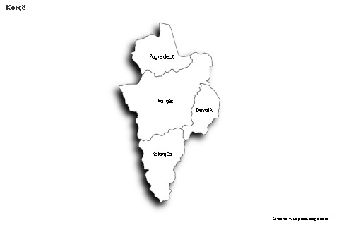 Sample Maps for Korçë (black-white,shadowy)