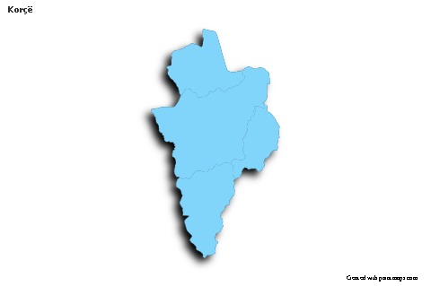 Sample Maps for Korçë (blue,outline,shadowy)