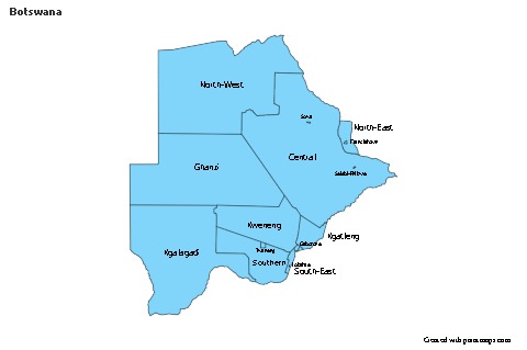 Exemplos de mapas para Botsuana (azul)