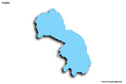 Contoh Peta untuk Kukës (biru,garis luar,bayangan)