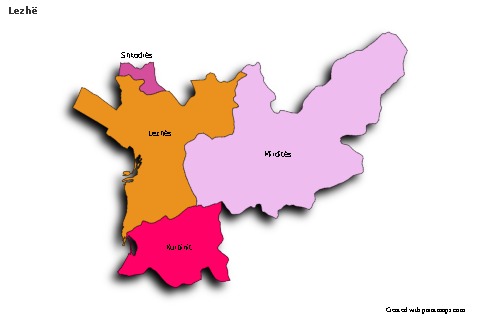 Sample Maps for Lezhë (colored,shadowy)