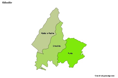 Contoh Peta untuk Shkodër (berwarna)