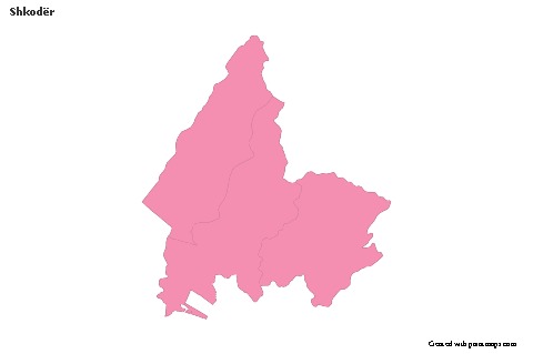 Contoh Peta untuk Shkodër (merah jambu,garis besar)