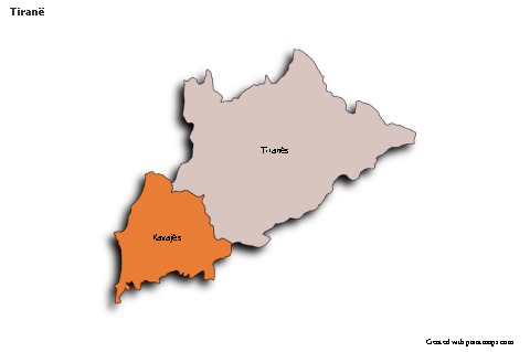 Contoh Peta untuk Tiranë (berwarna,bayangan)