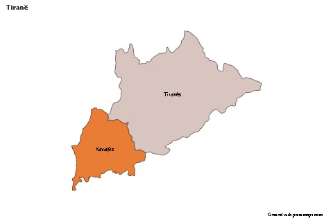 Contoh Peta untuk Tiranë (berwarna)