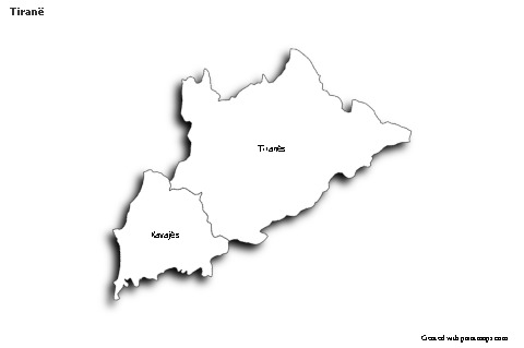 Contoh Peta untuk Tiranë (hitam-putih,bayangan)