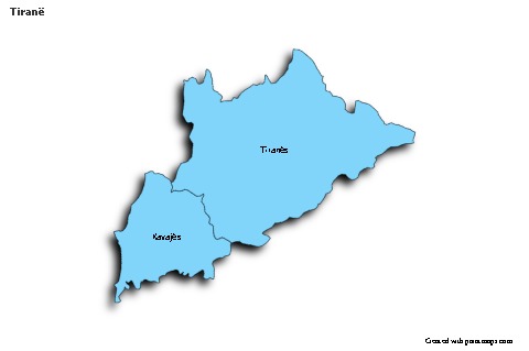 Contoh Peta untuk Tiranë (biru,bayangan)