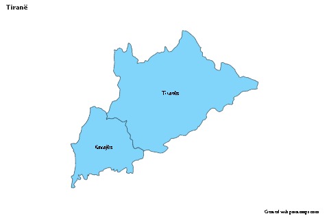 Contoh Peta untuk Tiranë (biru)