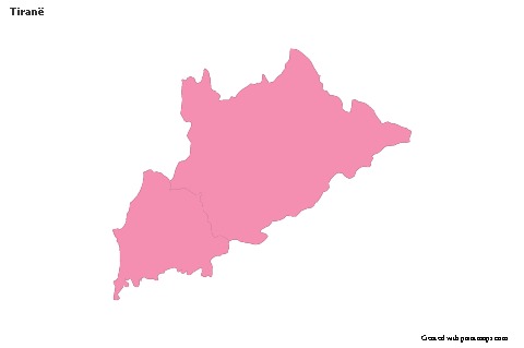 Contoh Peta untuk Tiranë (merah jambu,garis besar)