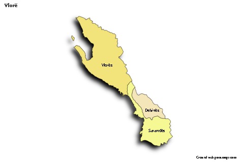 Contoh Peta untuk Vlorë (berwarna,bayangan)