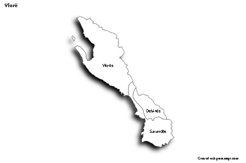 Contoh Peta untuk Vlorë (hitam-putih,bayangan)
