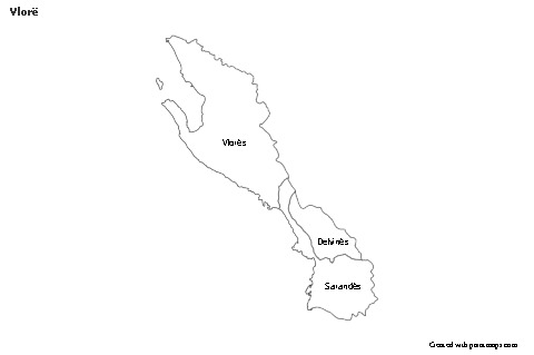 Contoh Peta untuk Vlorë (hitam-putih)