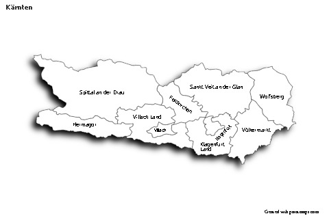 Contoh Peta untuk Kärnten (hitam-putih,bayangan)