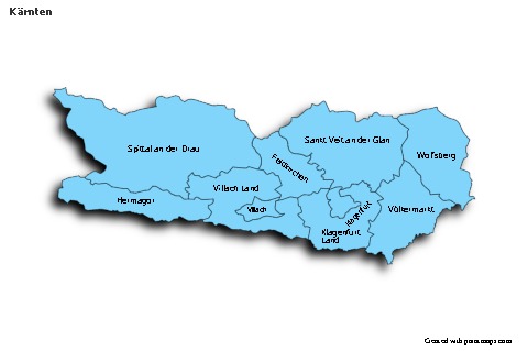 Contoh Peta untuk Kärnten (biru,bayangan)