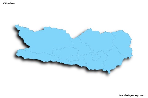 Contoh Peta untuk Kärnten (biru,garis luar,bayangan)